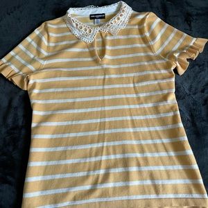 White with yellow stripes